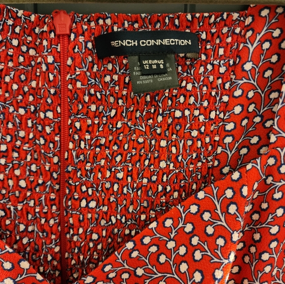 French Connection Elao Drape Puff Sleeve Dress Size 8 - EUC - Picture 7 of 11